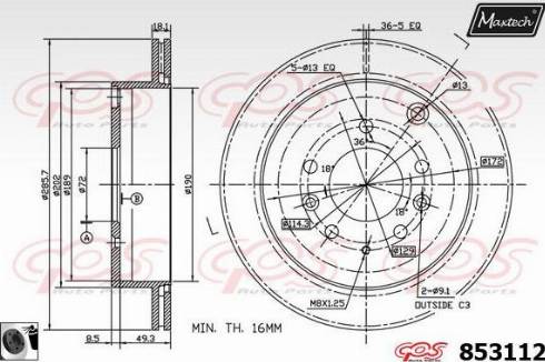 Maxtech 853112.0060 - Əyləc Diski furqanavto.az