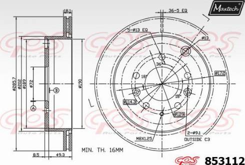 Maxtech 853112.0000 - Əyləc Diski furqanavto.az