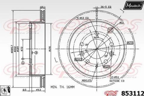 Maxtech 853112.0080 - Əyləc Diski furqanavto.az