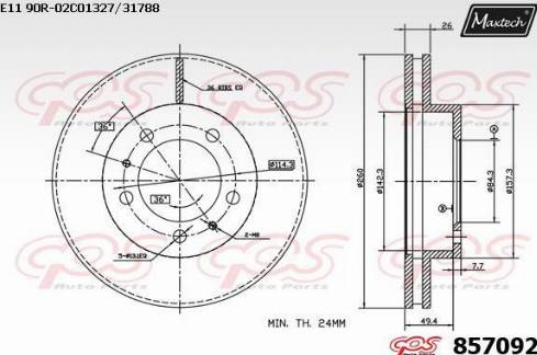 Maxtech 857092.0000 - Əyləc Diski furqanavto.az