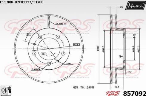 Maxtech 857092.0080 - Əyləc Diski furqanavto.az