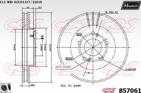 Maxtech 857061.0060 - Əyləc Diski furqanavto.az