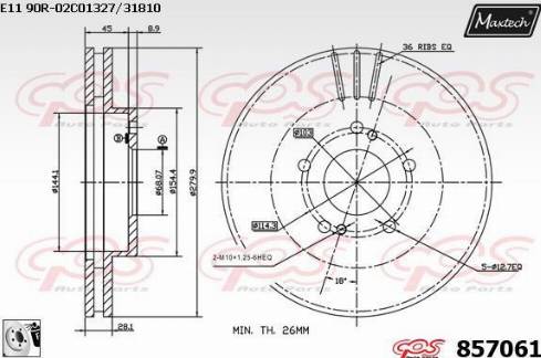 Maxtech 857061.0080 - Əyləc Diski furqanavto.az