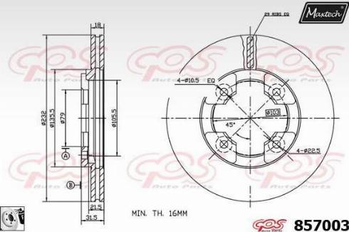 Maxtech 857003.0080 - Əyləc Diski furqanavto.az