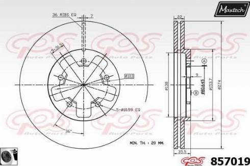 Maxtech 857019.0060 - Əyləc Diski furqanavto.az