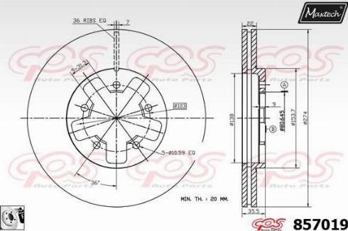 Maxtech 857019.0080 - Əyləc Diski furqanavto.az