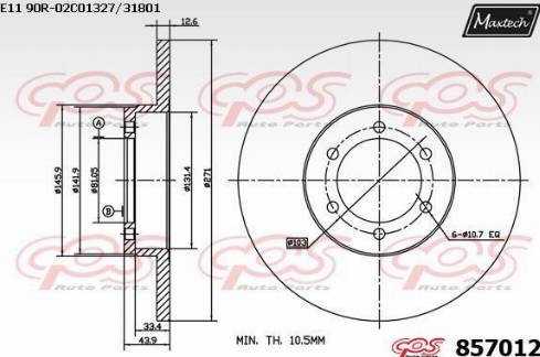 Maxtech 857012.0000 - Əyləc Diski furqanavto.az