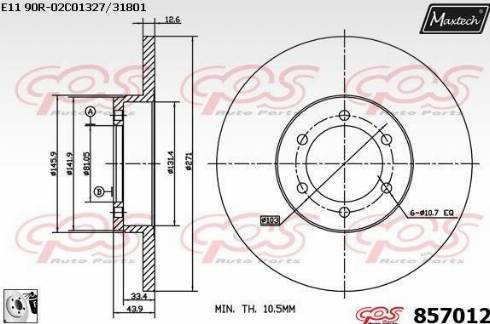 Maxtech 857012.0080 - Əyləc Diski furqanavto.az