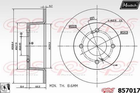 Maxtech 857017.0080 - Əyləc Diski furqanavto.az