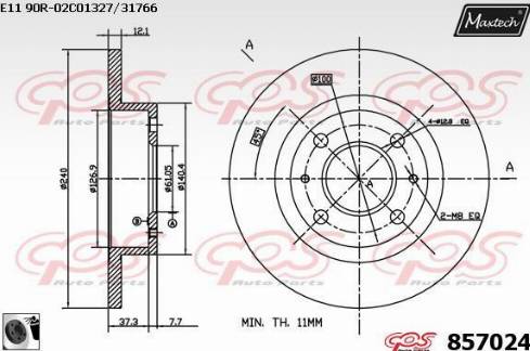 Maxtech 857024.0060 - Əyləc Diski furqanavto.az