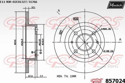 Maxtech 857024.0000 - Əyləc Diski furqanavto.az