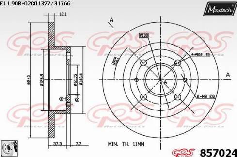 Maxtech 857024.0080 - Əyləc Diski furqanavto.az