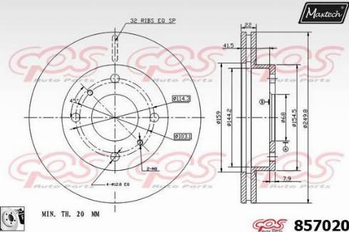 Maxtech 857020.0080 - Əyləc Diski furqanavto.az