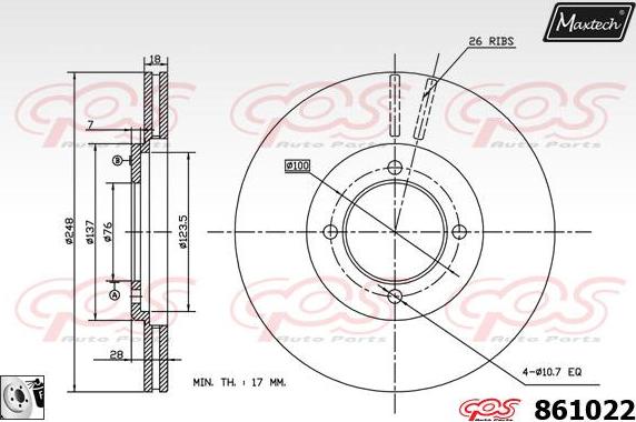 Maxtech 857142 - Əyləc Diski furqanavto.az