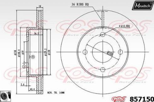 Maxtech 857150.0060 - Əyləc Diski furqanavto.az