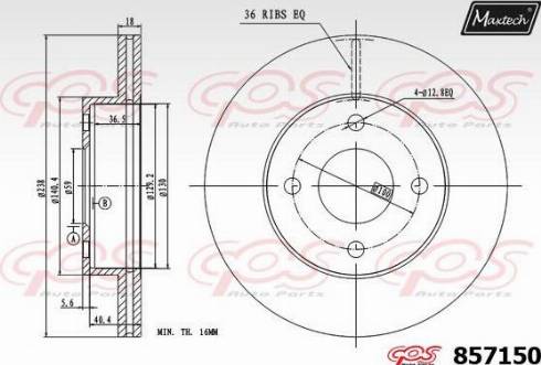 Maxtech 857150.0000 - Əyləc Diski furqanavto.az