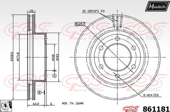 Maxtech 857157 - Əyləc Diski furqanavto.az