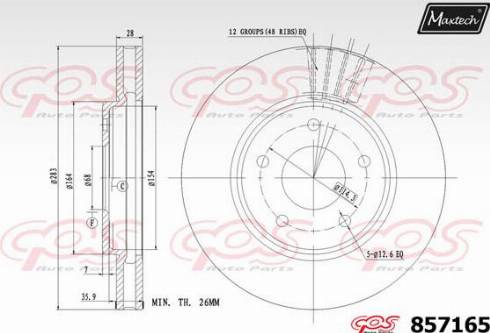 Maxtech 857165.0000 - Əyləc Diski furqanavto.az