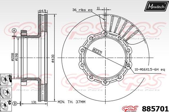 Maxtech 857165 - Əyləc Diski furqanavto.az