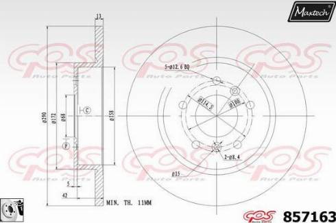 Maxtech 857163.0080 - Əyləc Diski furqanavto.az