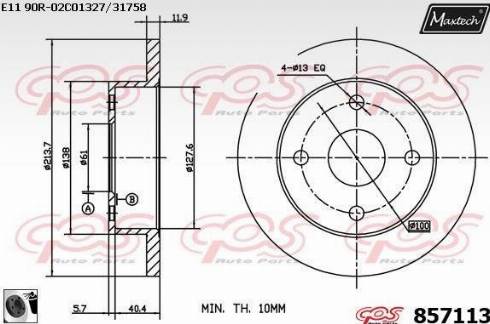 Maxtech 857113.0060 - Əyləc Diski furqanavto.az