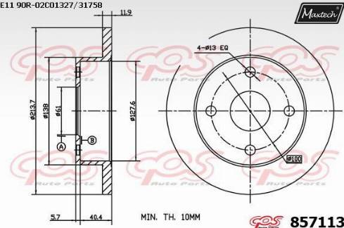 Maxtech 857113.0000 - Əyləc Diski furqanavto.az