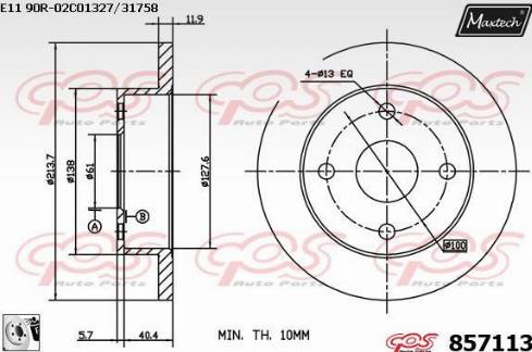 Maxtech 857113.0080 - Əyləc Diski furqanavto.az