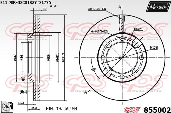 Maxtech 857113 - Əyləc Diski furqanavto.az