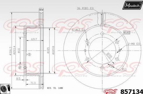 Maxtech 857134.0060 - Əyləc Diski furqanavto.az