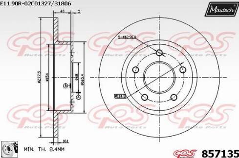 Maxtech 857135.0080 - Əyləc Diski furqanavto.az