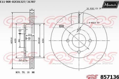 Maxtech 857136.0000 - Əyləc Diski furqanavto.az