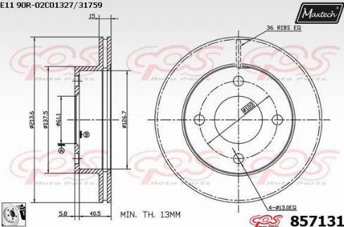 Maxtech 857131.0080 - Əyləc Diski furqanavto.az