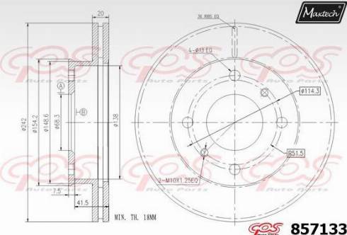 Maxtech 857133.0000 - Əyləc Diski furqanavto.az