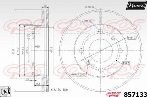 Maxtech 857133.0080 - Əyləc Diski furqanavto.az