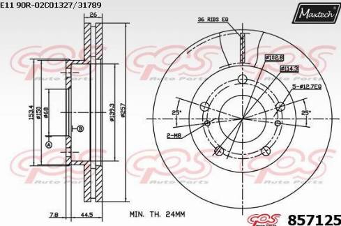 Maxtech 857125.0000 - Əyləc Diski furqanavto.az