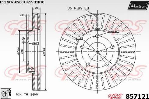 Maxtech 857121.0080 - Əyləc Diski furqanavto.az