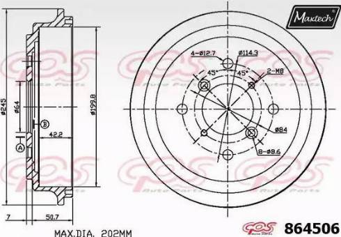 Maxtech 864506.0000 - Əyləc barabanı furqanavto.az