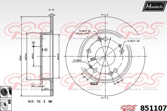 Maxtech 865502 - Əyləc Diski furqanavto.az