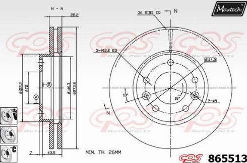 Maxtech 865513.6980 - Əyləc Diski furqanavto.az