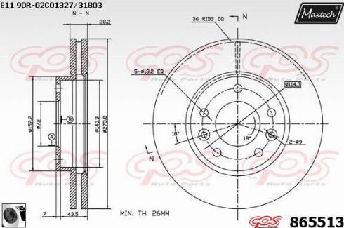 Maxtech 865513.0060 - Əyləc Diski furqanavto.az