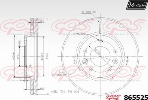 Maxtech 865525.0000 - Əyləc Diski furqanavto.az