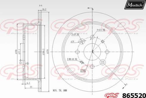 Maxtech 865520.0000 - Əyləc Diski furqanavto.az