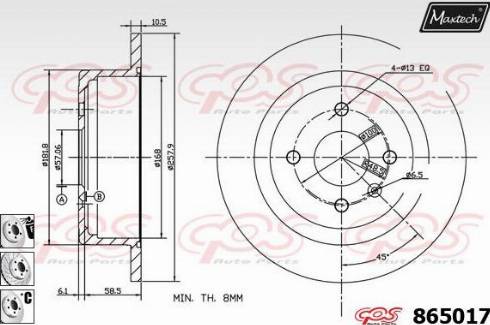 Maxtech 865017.6880 - Əyləc Diski furqanavto.az