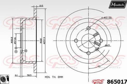 Maxtech 865017.0060 - Əyləc Diski furqanavto.az