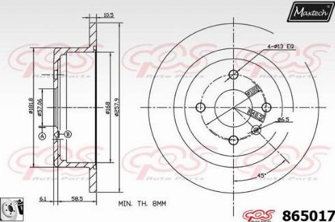 Maxtech 865017.0080 - Əyləc Diski furqanavto.az