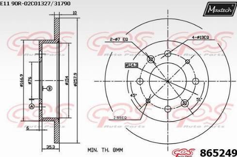 Maxtech 865249.0000 - Əyləc Diski furqanavto.az