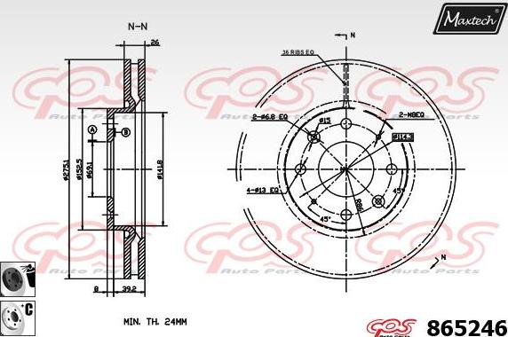 Maxtech 865242 - Əyləc Diski furqanavto.az