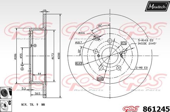 Maxtech 865259 - Əyləc Diski furqanavto.az