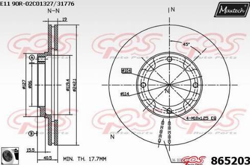 Maxtech 865203.0060 - Əyləc Diski furqanavto.az