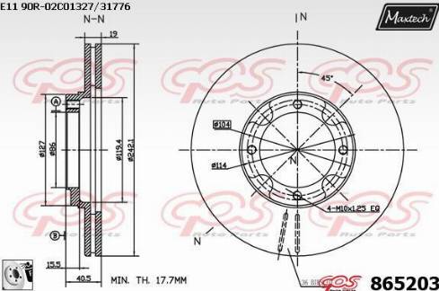 Maxtech 865203.0080 - Əyləc Diski furqanavto.az